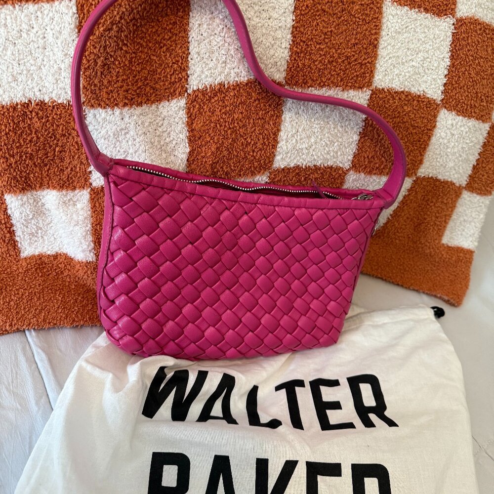 Walter Baker Hazel Woven Leather Shoulder Bag in Pink